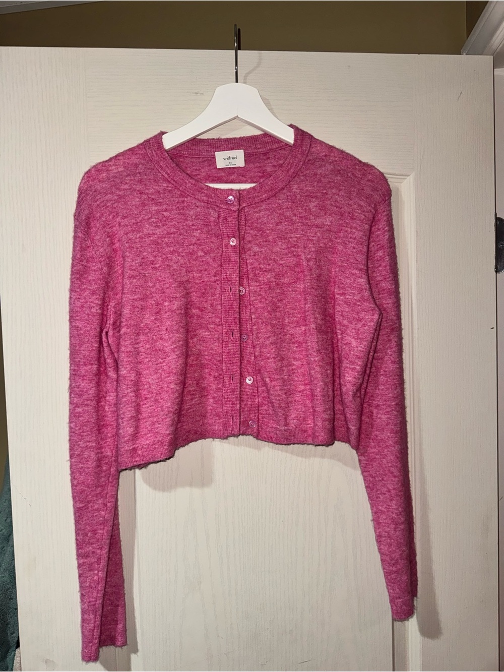 Wilfred Fuchsia Cropped Button Cardigan